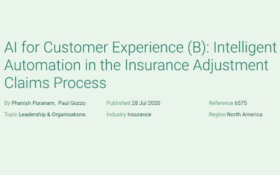 AI for Customer Experience (B): Intelligent Automation in the Insurance Adjustment Claims Process