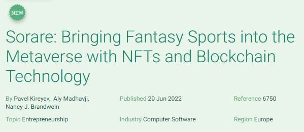 Sorare: Bringing Fantasy Sports into the Metaverse with NFTs and Blockchain Technology